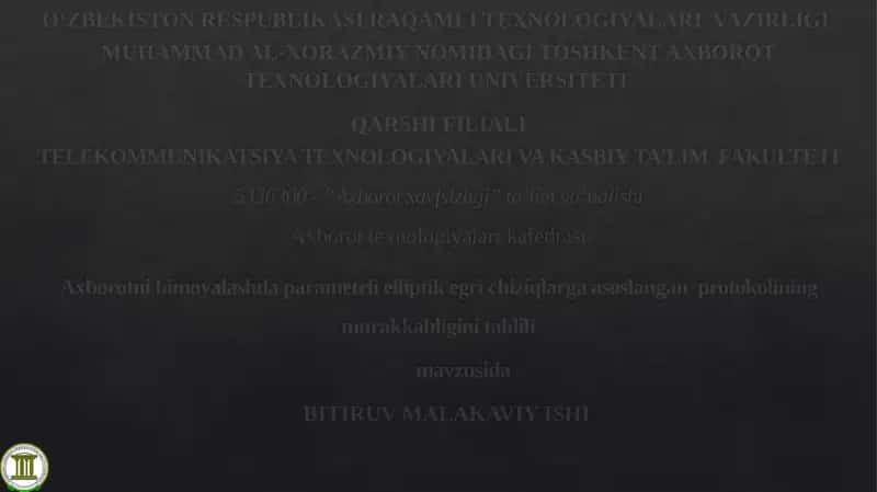 Axborot xavfsizligi ta’lim yo‘nalishi