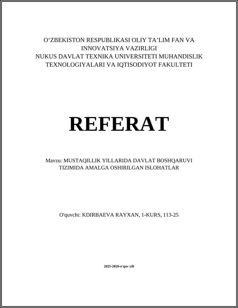 Amaliy ishlar/Davlat boshqaruv tizimi