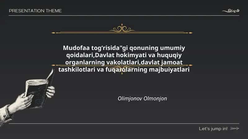 Mudofaa togʻrisida"gi qonuning umumiy qoidalari