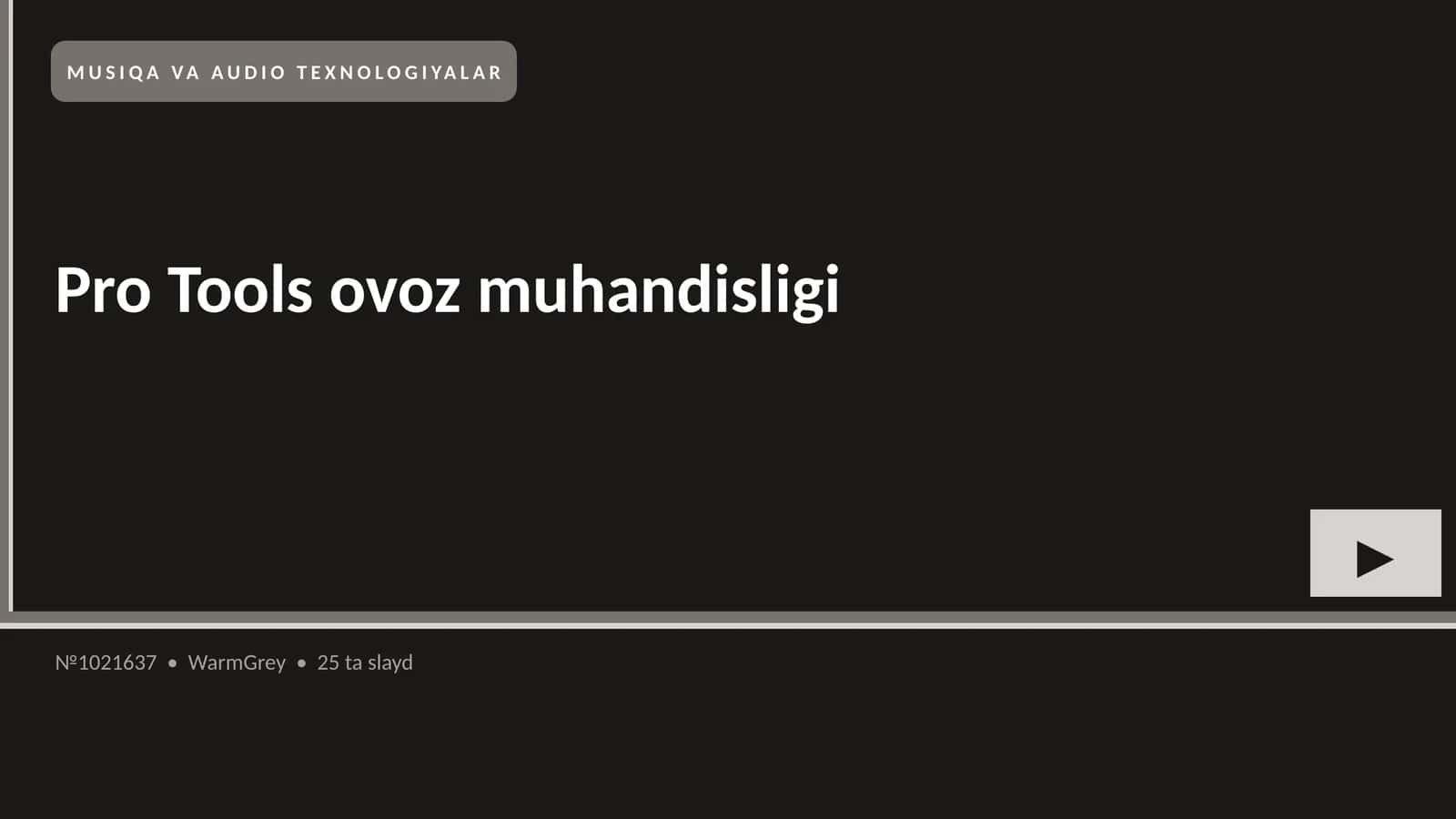 Pro Tools ovoz muhandisligi