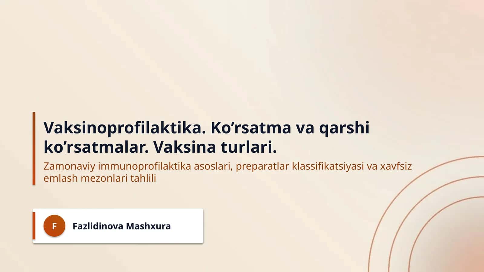 Vaksinoprofilaktika. Ko’rsatma va qarshi ko’rsatmalar. Vaksina turlari.