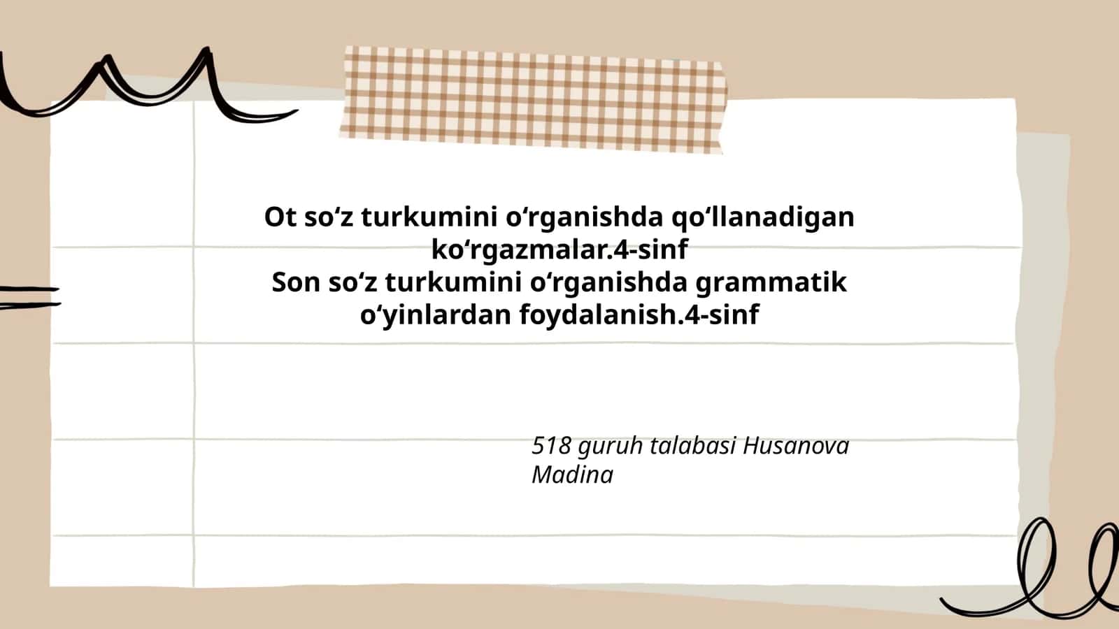 Ot so‘z turkumini o‘rganishda qo‘llanadigan ko‘rgazmalar