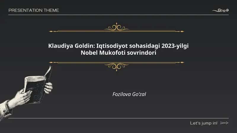 Klaudiya Goldin: Iqtisodiyot sohasidagi 2023-yilgi Nobel Mukofoti sovrindori