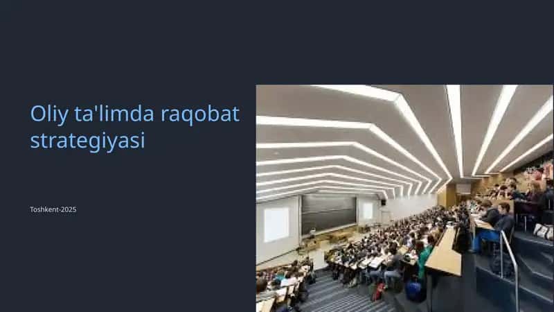 Oliy ta'limda raqobat strategiyasi