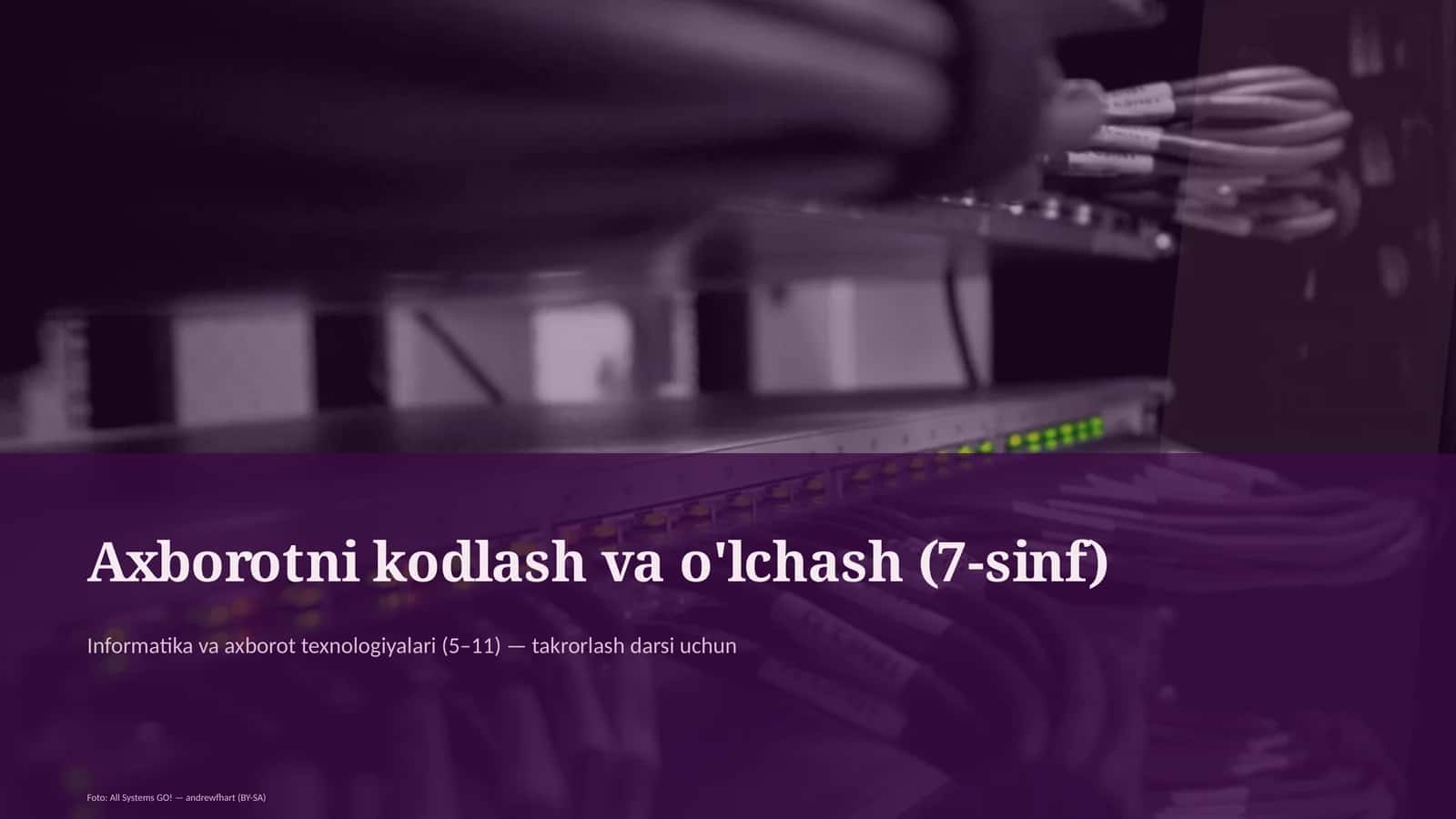 Axborotni kodlash va o'lchash (7-sinf)