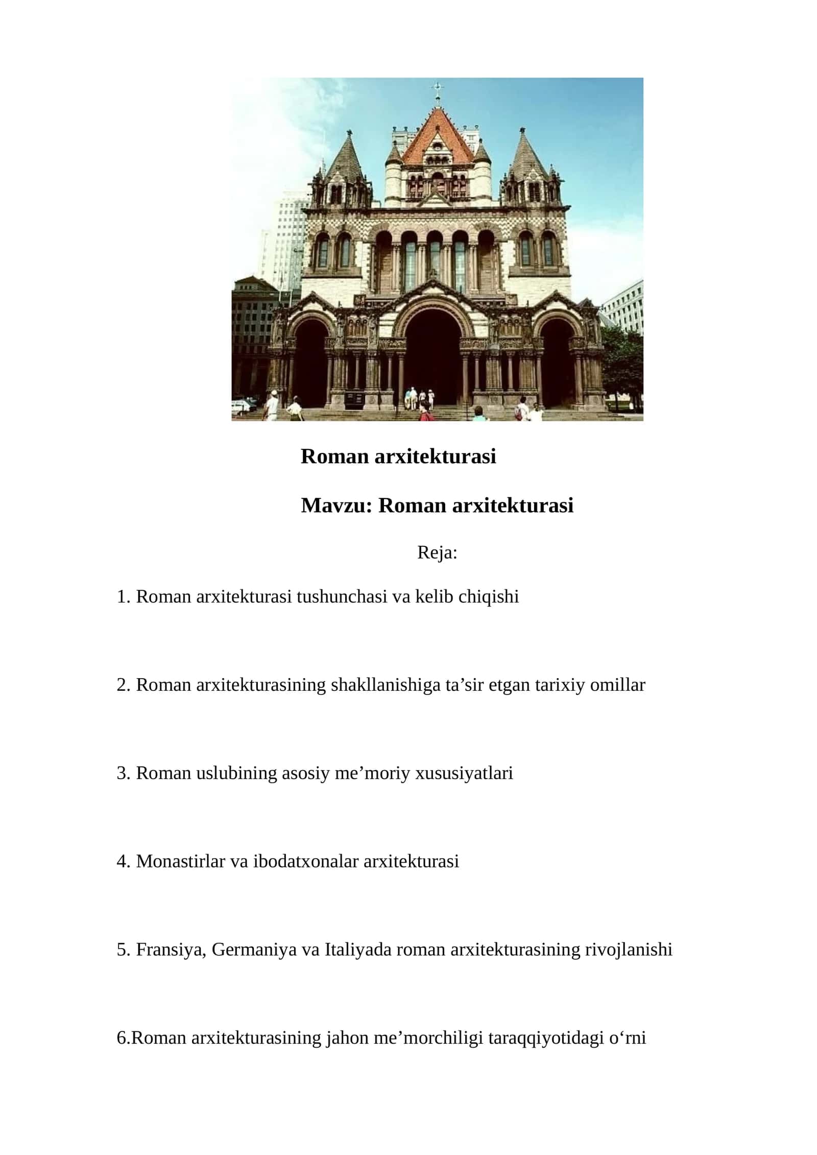 Roman arxitekturasi
