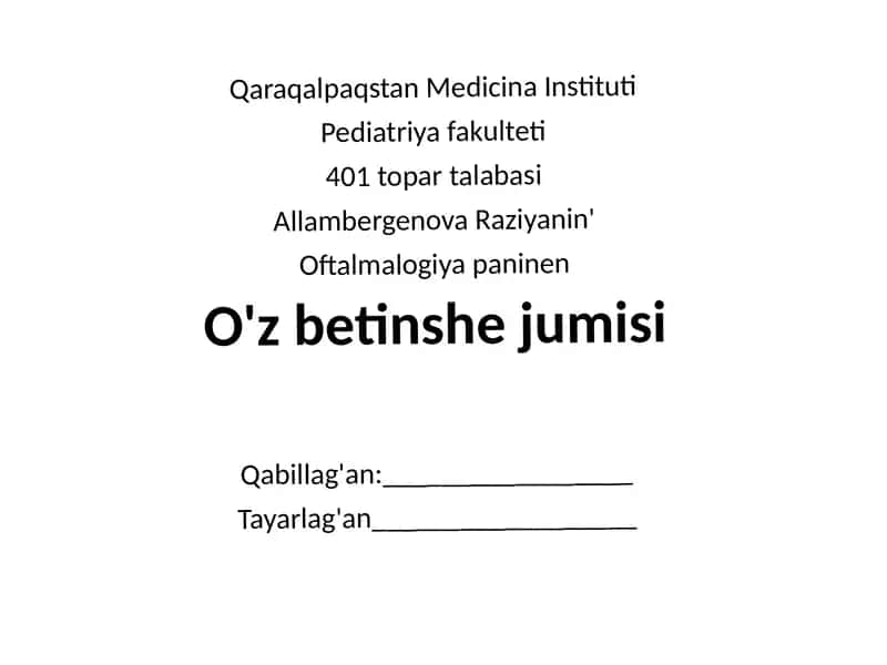 Shegren Sindromi va Ko'z Jas Bezilerining Qawipli O'speleri