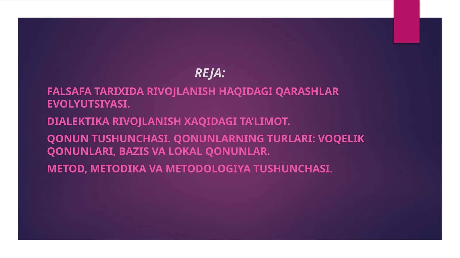 Falsafa tarixida rivojlanish haqidagi qarashlar evolyutsiyasi