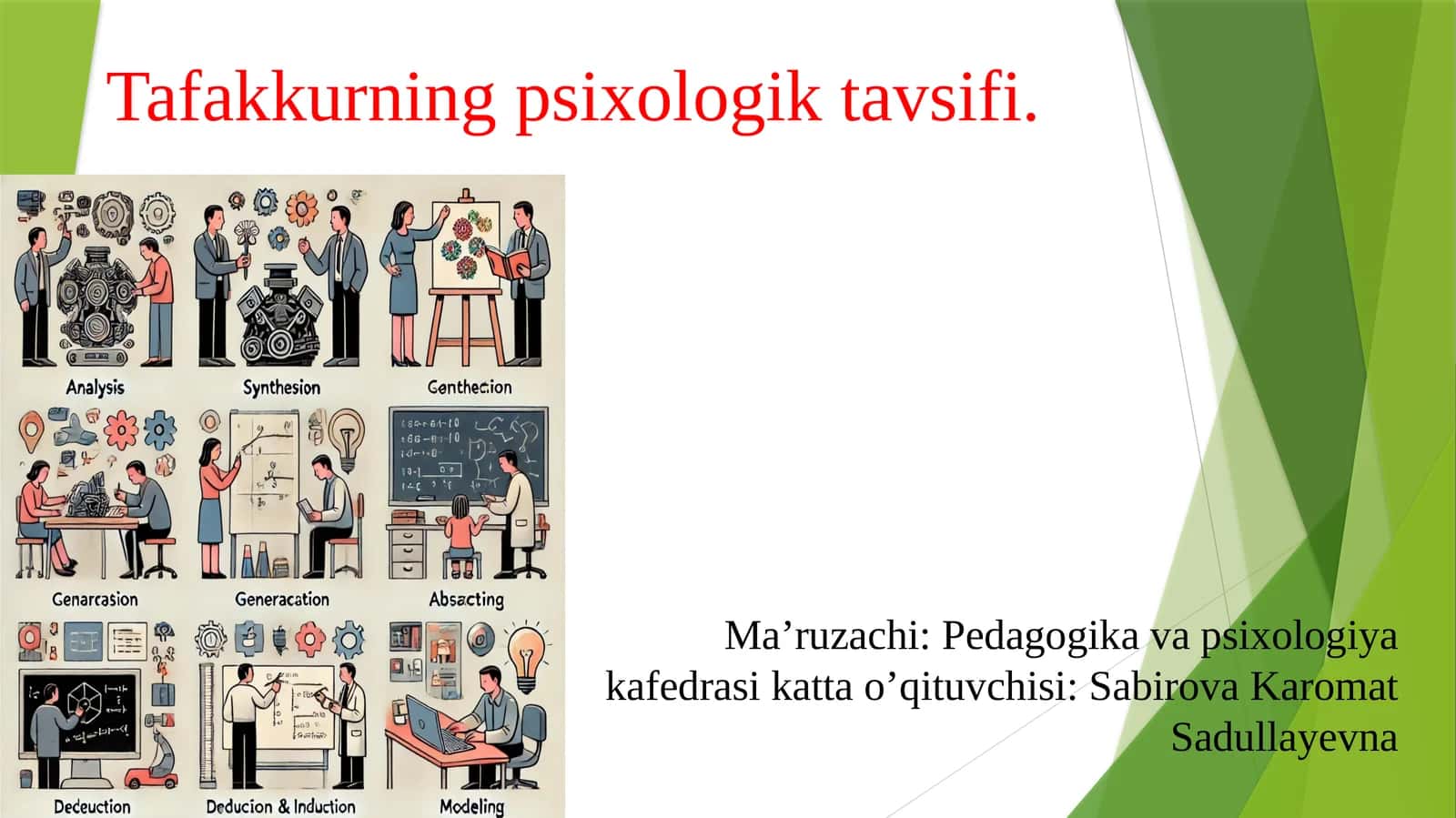 Tafakkurning psixologik tavsifi