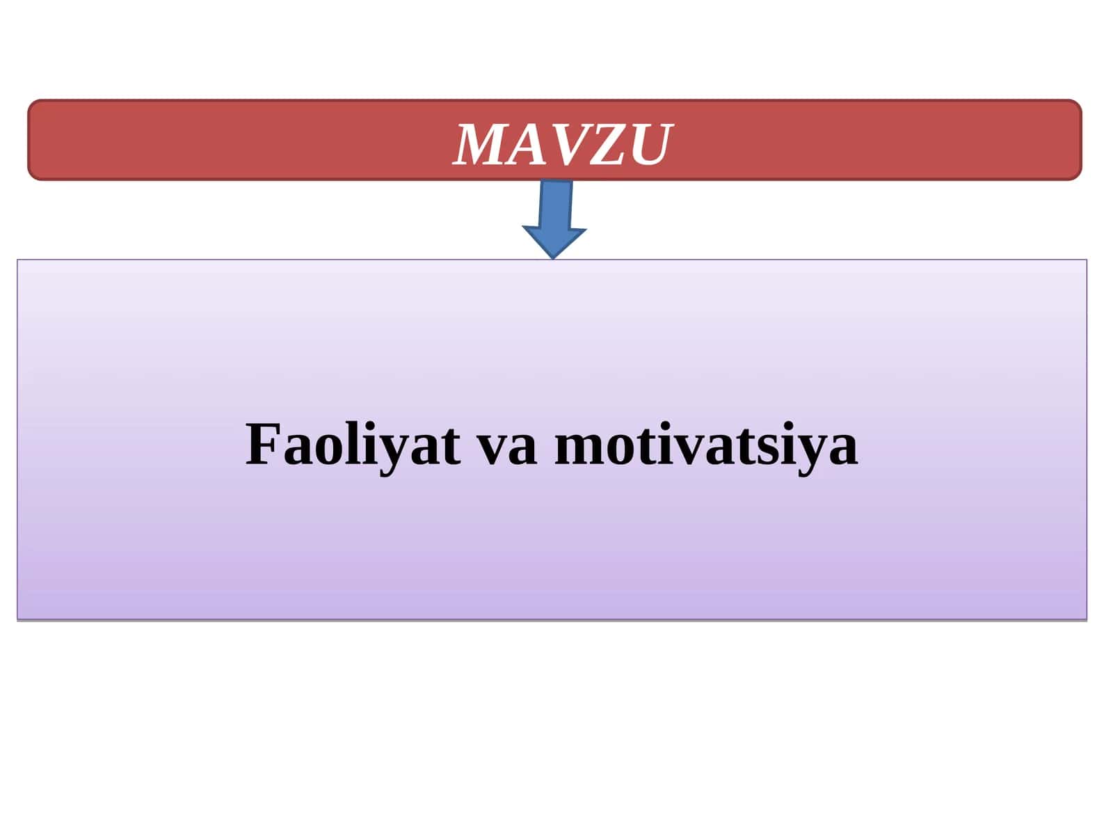 Фаолият ва мотиватсия
