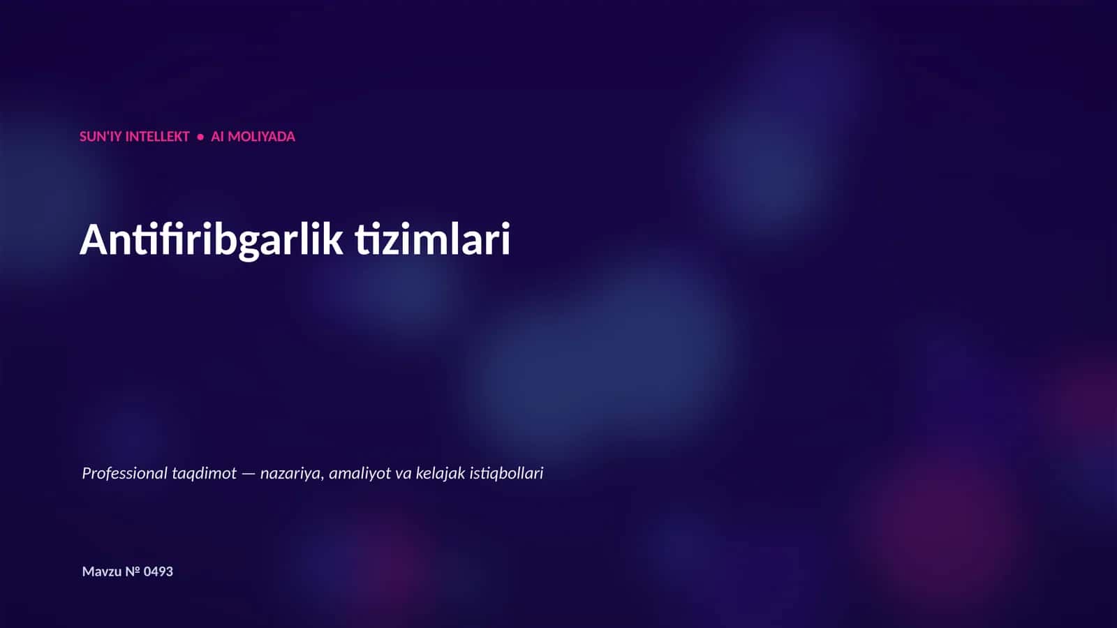 SUN'IY INTELLEKT • AI MOLIYADA