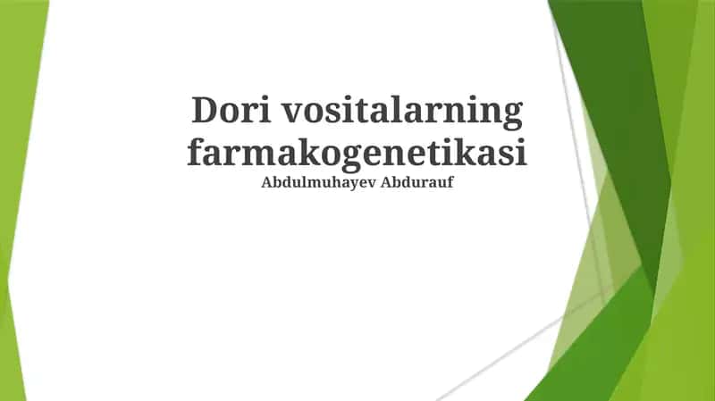 Dopaminergik Vositalarning Farmakogenetikasi