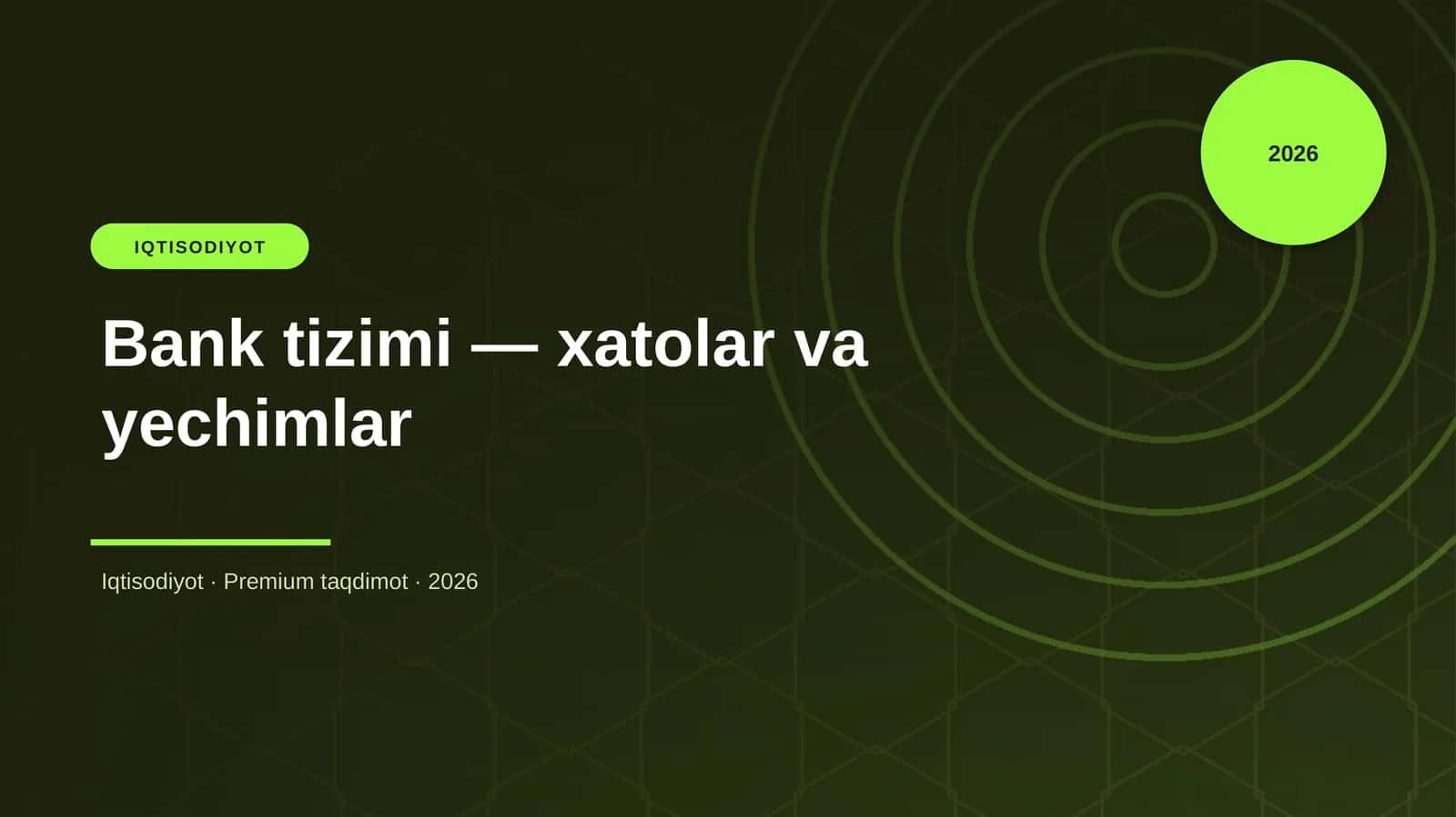 Bank tizimi — xatolar va yechimlar