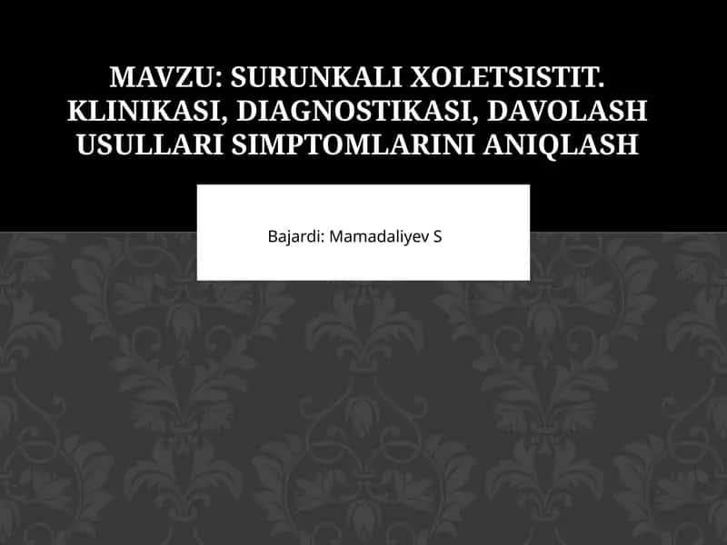 Surunkali xoletsistit