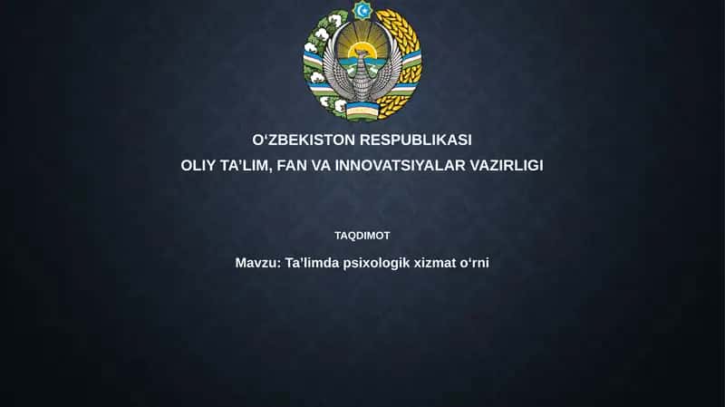 Psixologik xizmatlar ta'lim tizimida