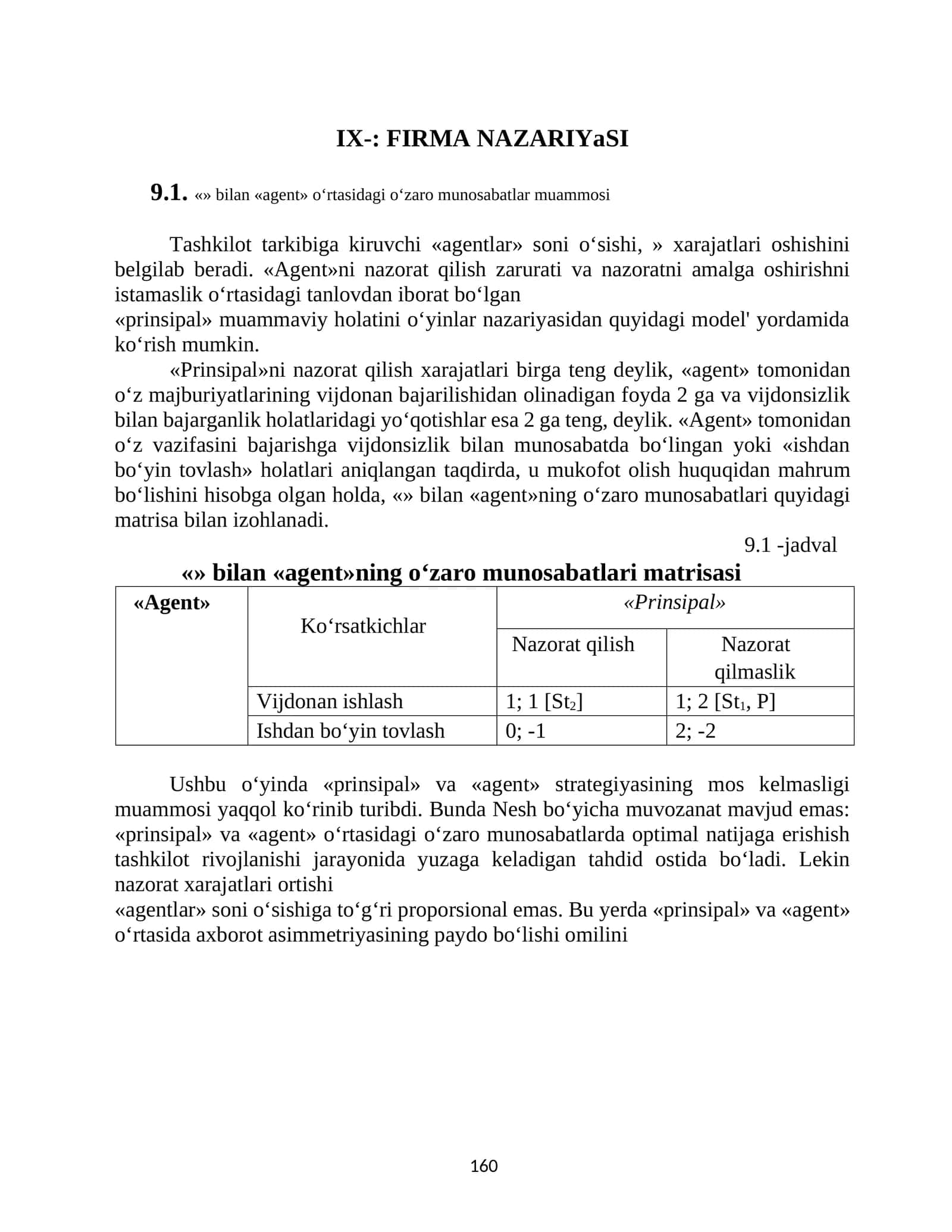 IX-: FIRMA NAZARIYaSI