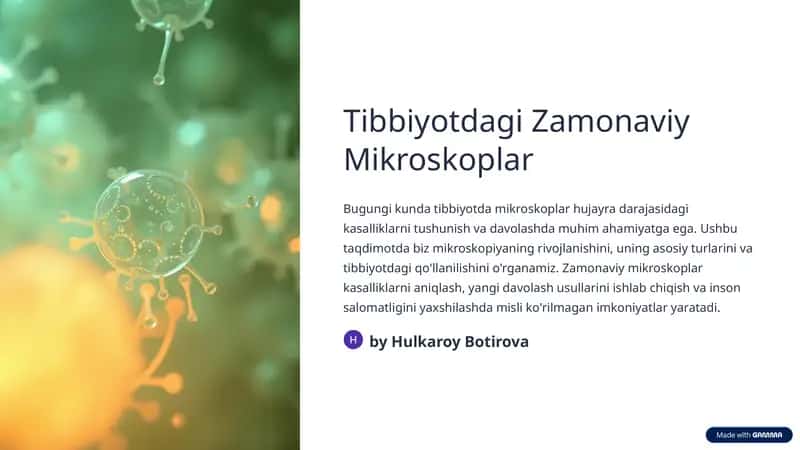 Tibbiyotdagi Zamonaviy Mikroskoplar