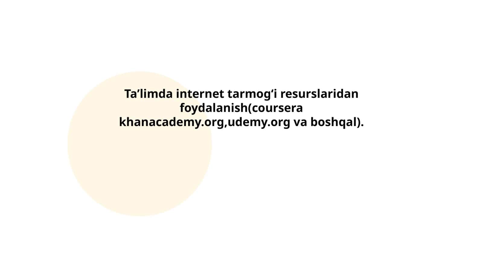 Ta'limda Internet Resurslaridan Foydalanish