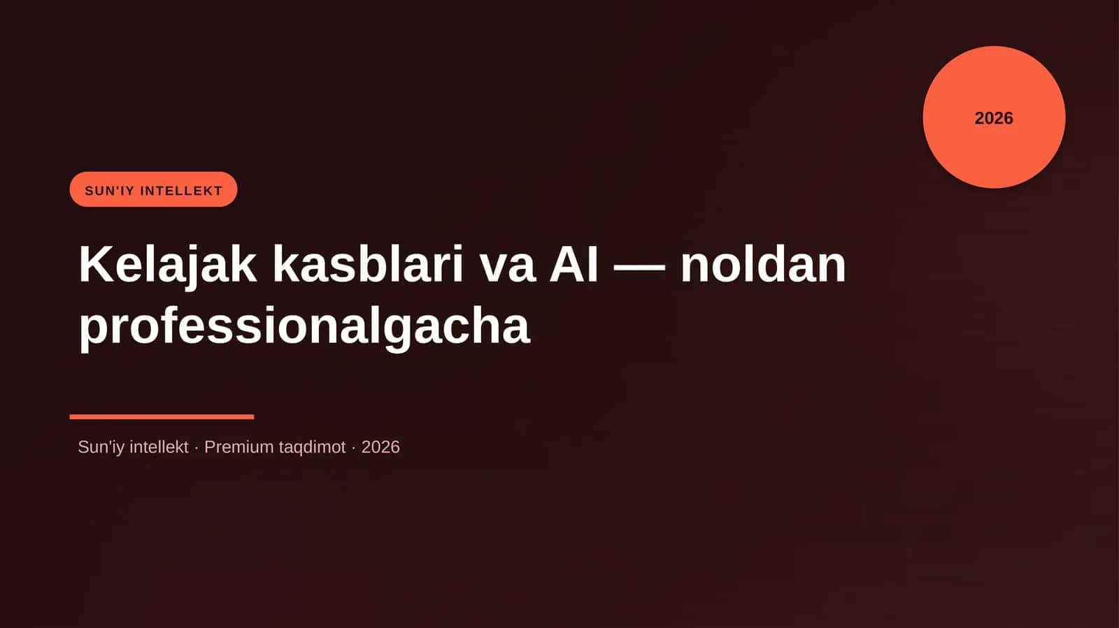 Kelajak kasblari va AI — noldan professionalgacha