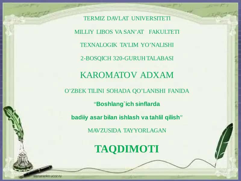 Xalq og'zaki ijod