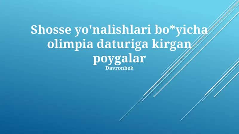 Velosiped sporti Olimpiya o'yinlariga 1896-yilda kiritilgan bo'lib