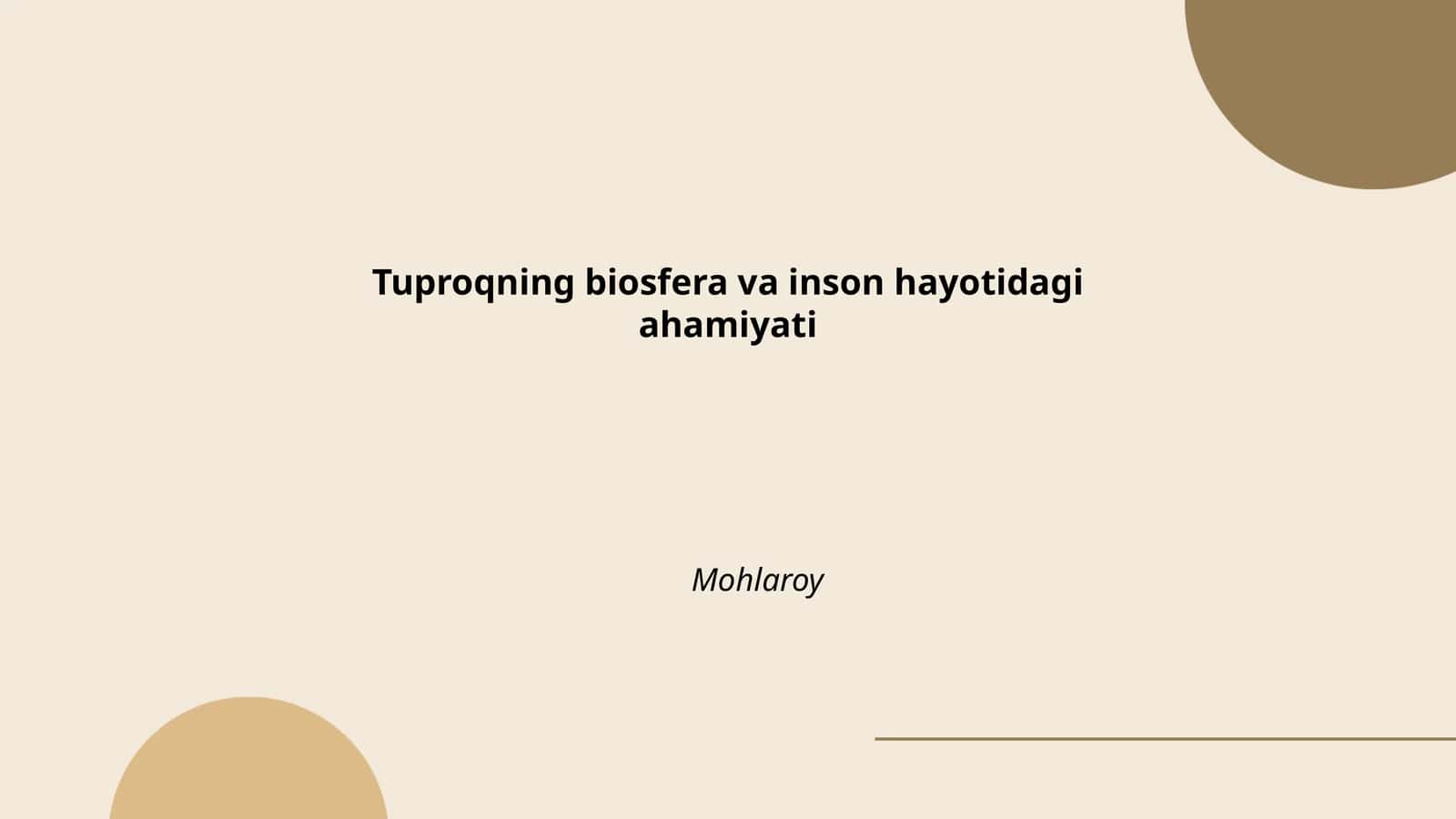 Tuproqning tarkibi va tuzilishi