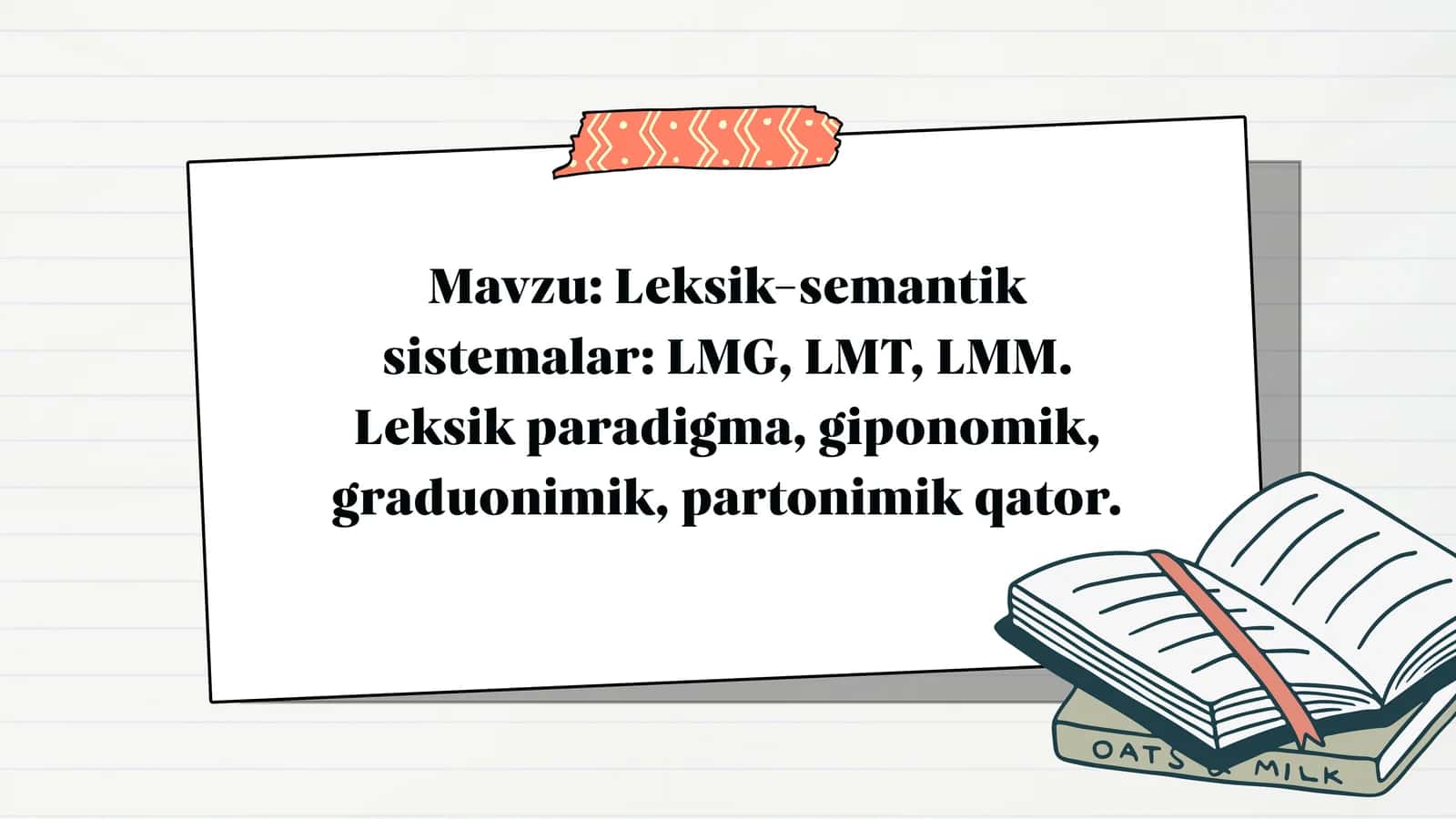 Leksik-semantik sistemalar LMG, LMT, LMM. Leksik paradigma, giponomik, graduonimik, partonimik qator.