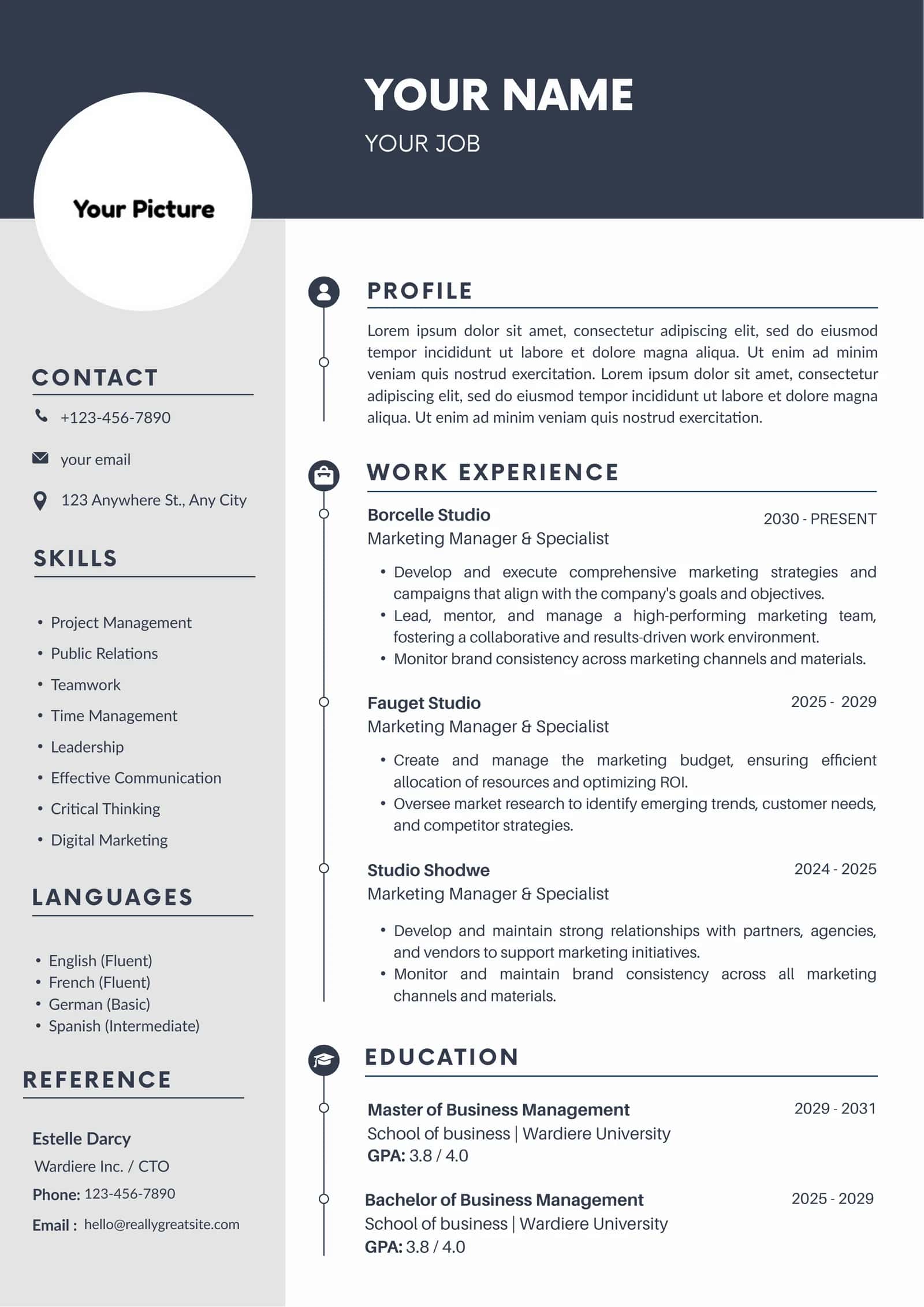 Your Resume (CV), shaxsiy ma'lumotnoma