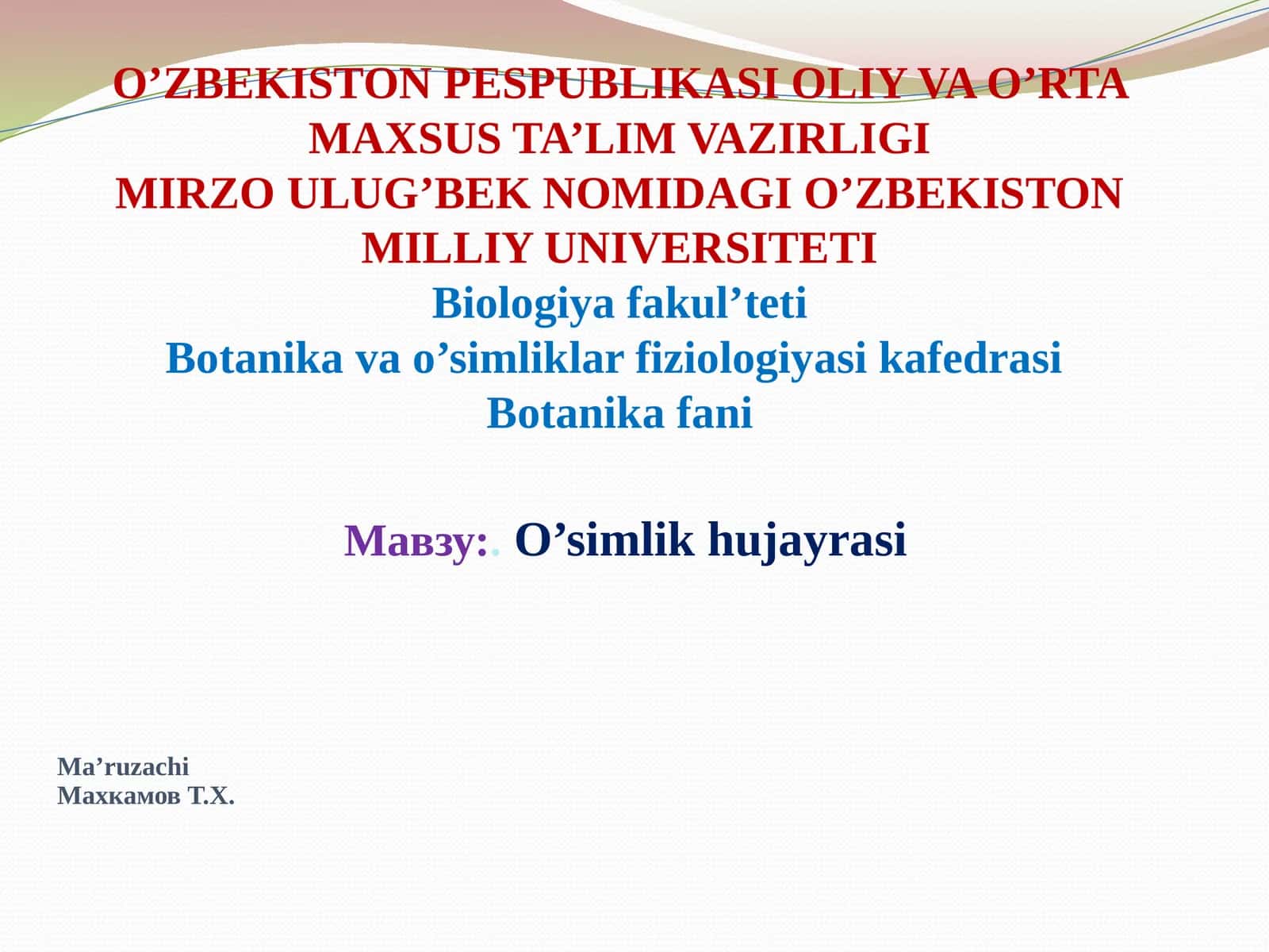 O’simlik hujayrasi