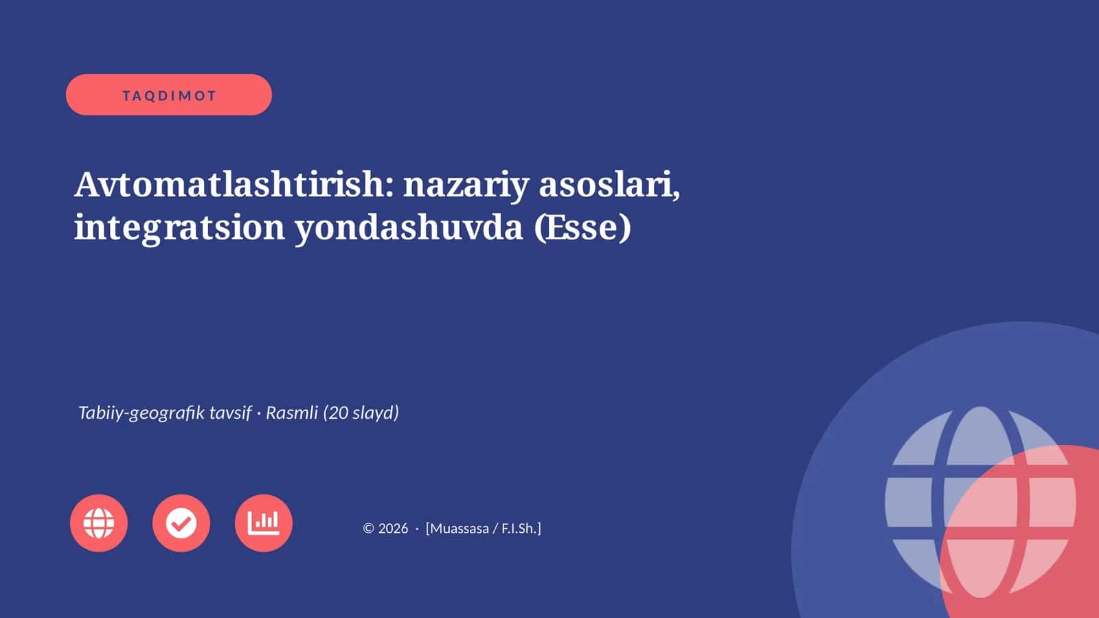 Avtomatlashtirish: nazariy asoslari, integratsion yondashuvda (Esse)