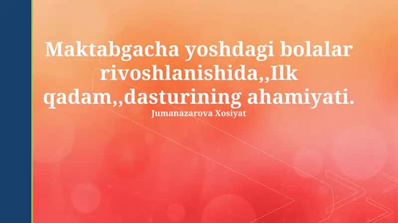"Birinchi qadam" dasturi
