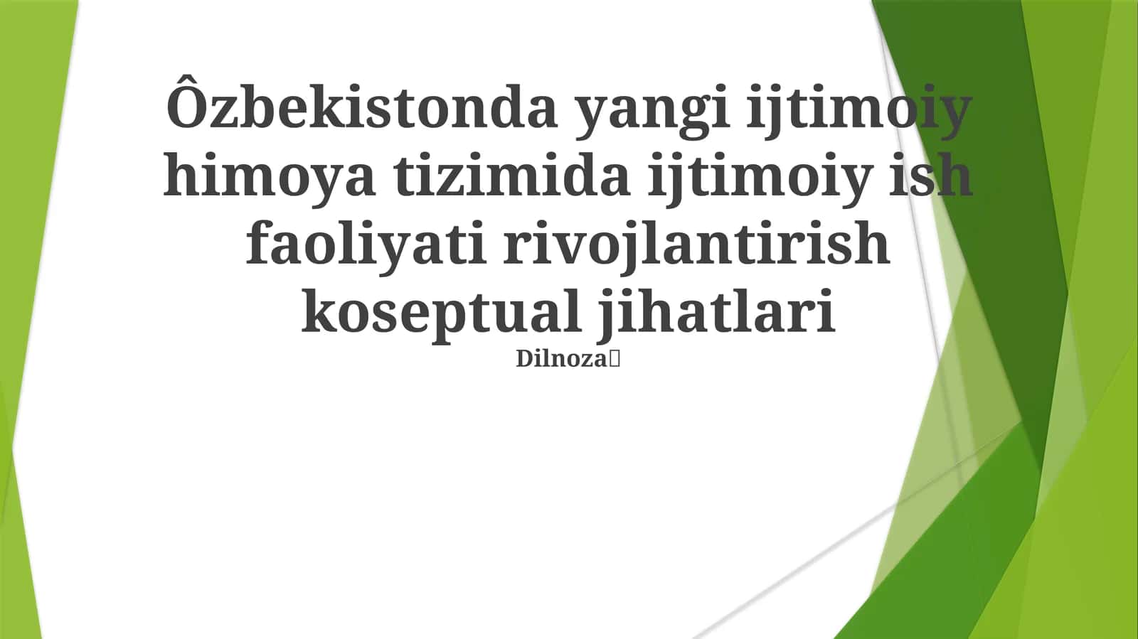Ijtimoiy Ish Faoliyati Rivojlantirish Konceptual Jihatlari