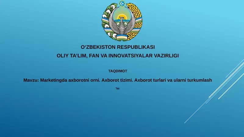 Marketingda axborotni orni