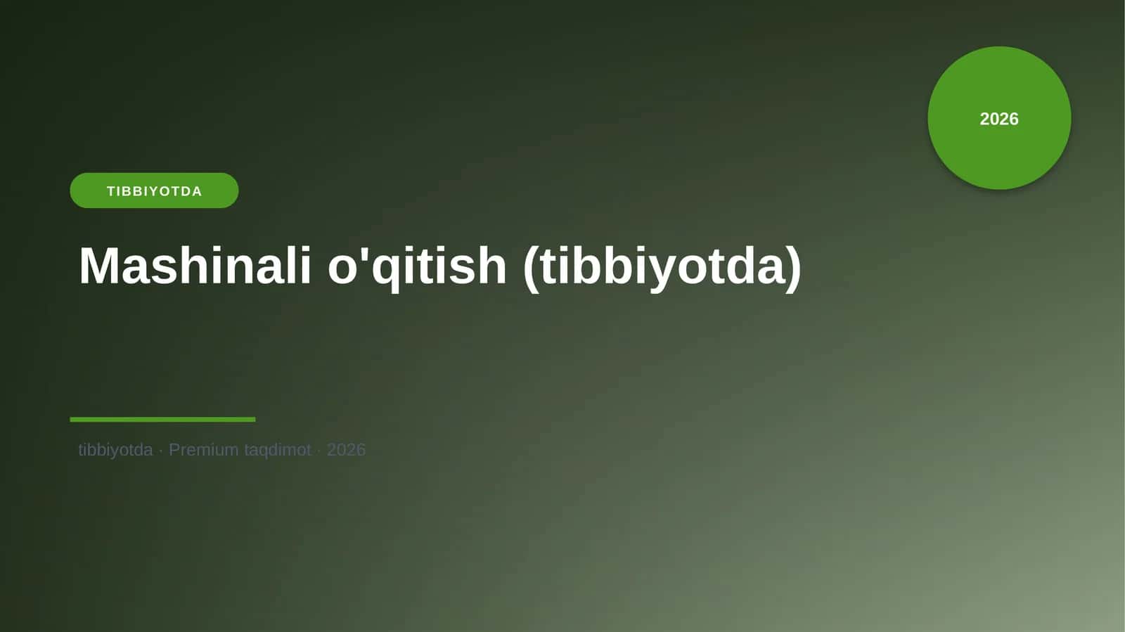 Mashinali o'qitish (tibbiyotda)
