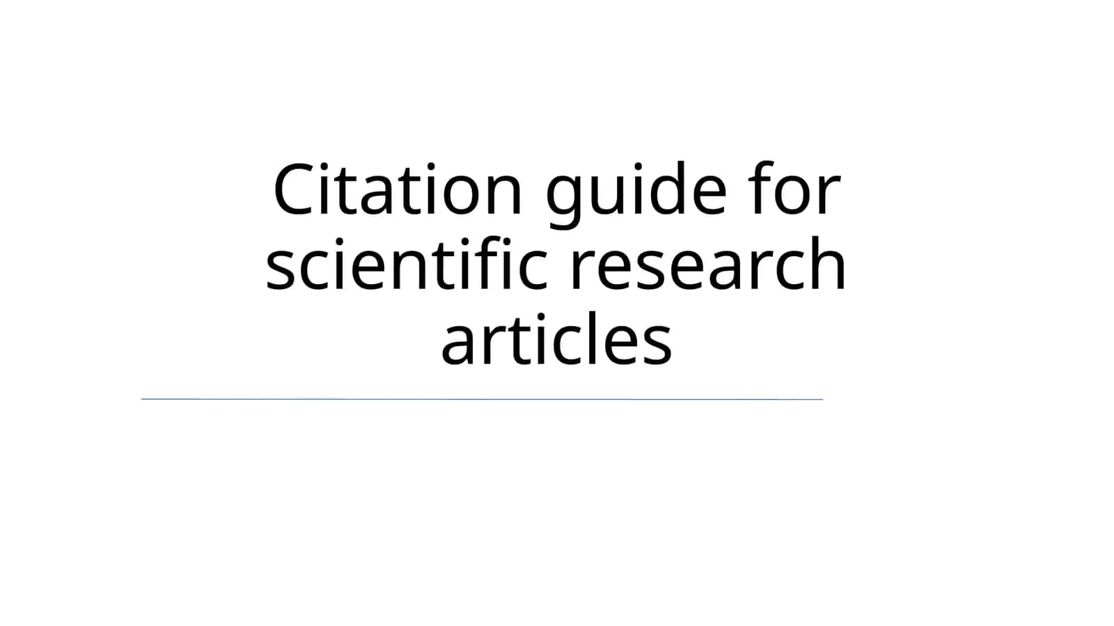 Citation guide for scientific research articles