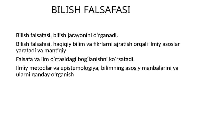 BILISH FALSAFASI