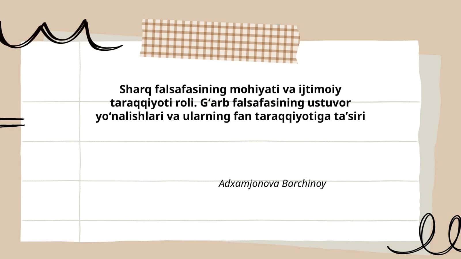 Sharq falsafasining mohiyati va ijtimoiy taraqqiyoti roli