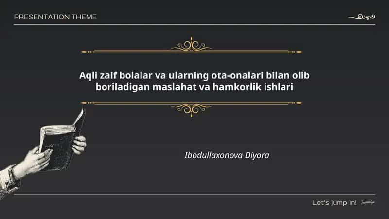 Aqli zaif bolalar va ularning ota-onalari bilan olib boriladigan maslahat va hamkorlik ishlari