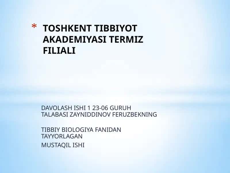 Odam Embriologiyasi
