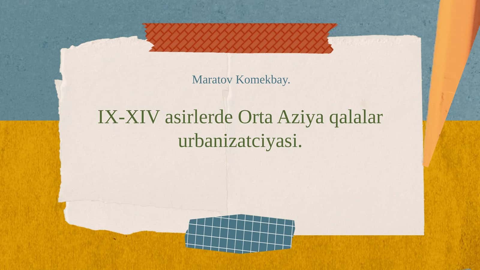 IX-XIV asirlerde Orta Aziya qalalar urbanizatciyasi