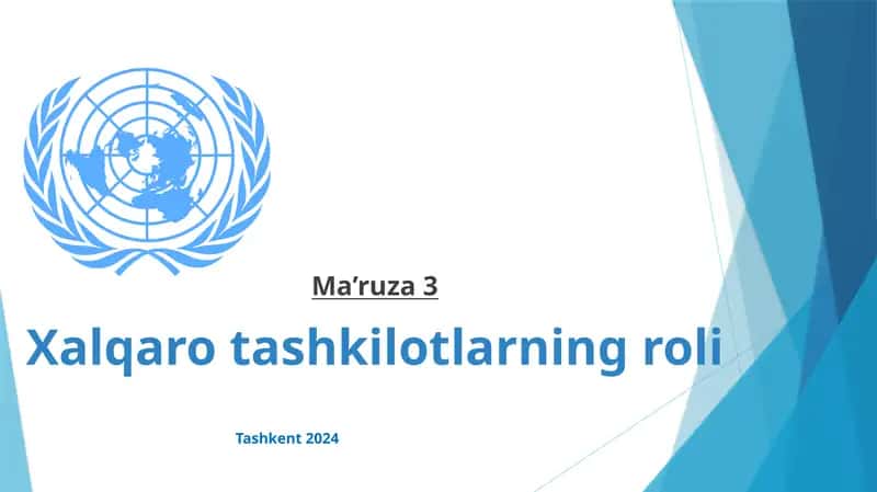Xalqaro tashkilotlar roli