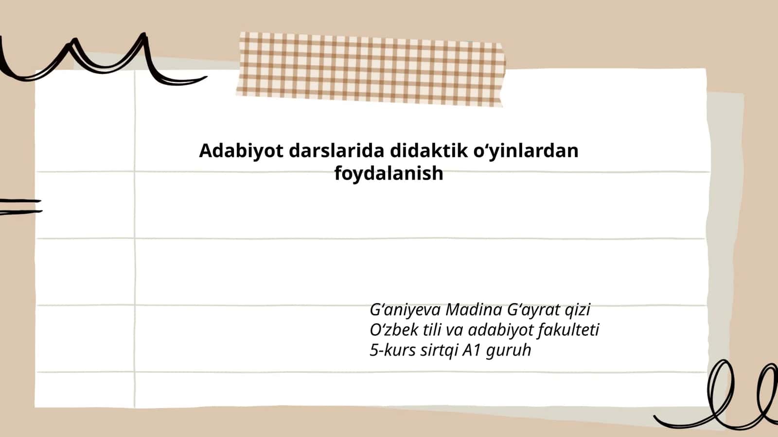 Adabiyot darslarida didaktik oʻyinlardan foydalanish