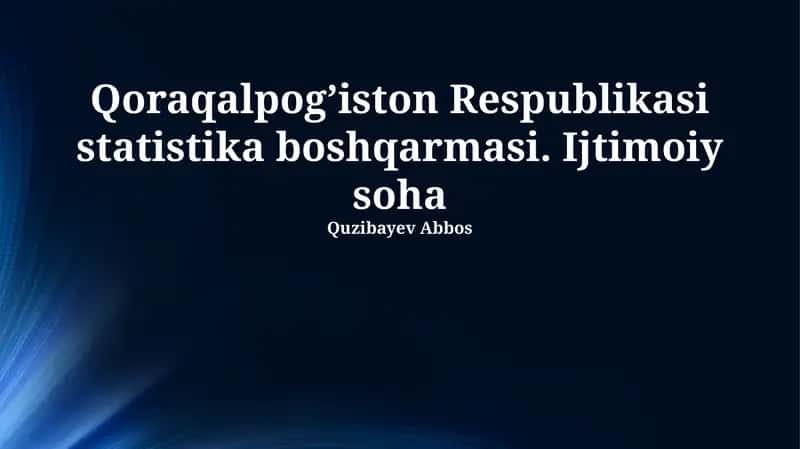 Demografiya va Aholi Farovonligi