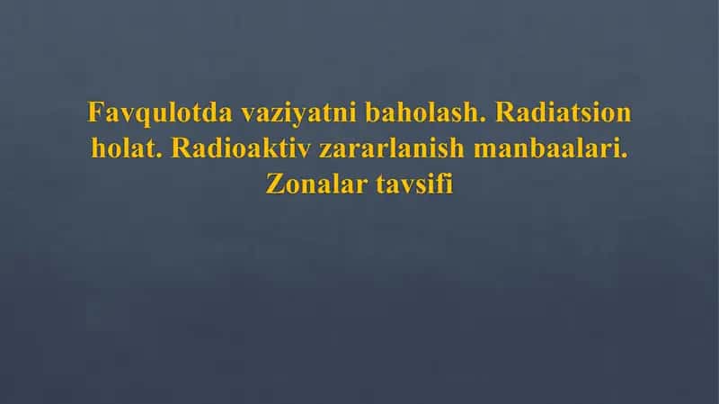 Rаdiоаktiv zаrаrlаnish