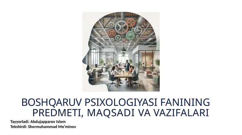 BOSHQARUVPSIXOLOGIYASI FANI