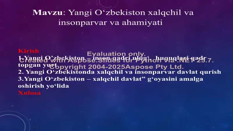Yangi O‘zbekiston – xalqchil davlat” g‘oyasini amalga oshirish yo‘lida