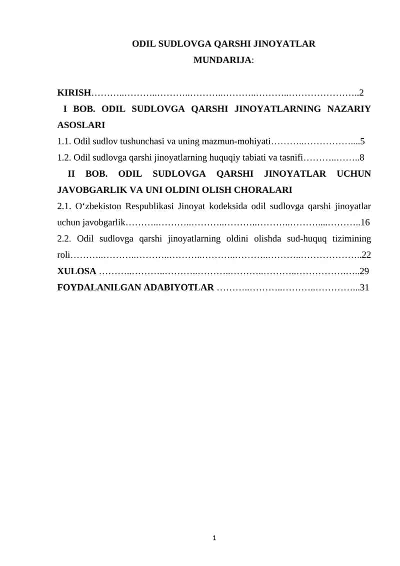 ODIL SUDLOVGA QARSHI JINOYATLAR