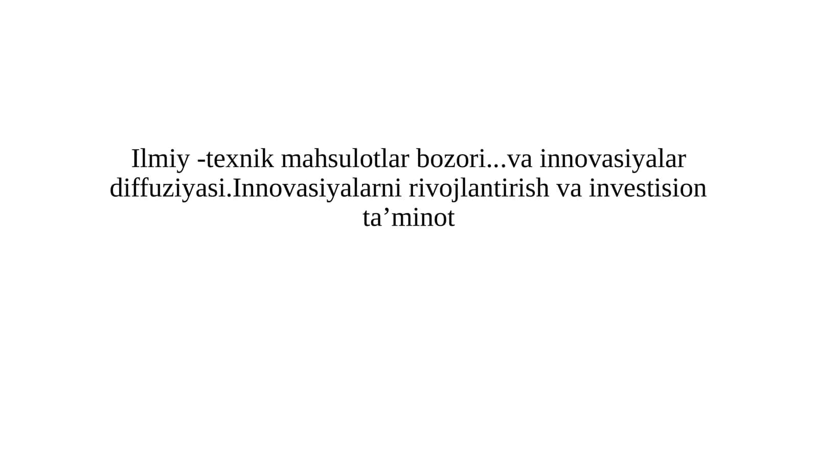 Innovatsiya rivojlanishi