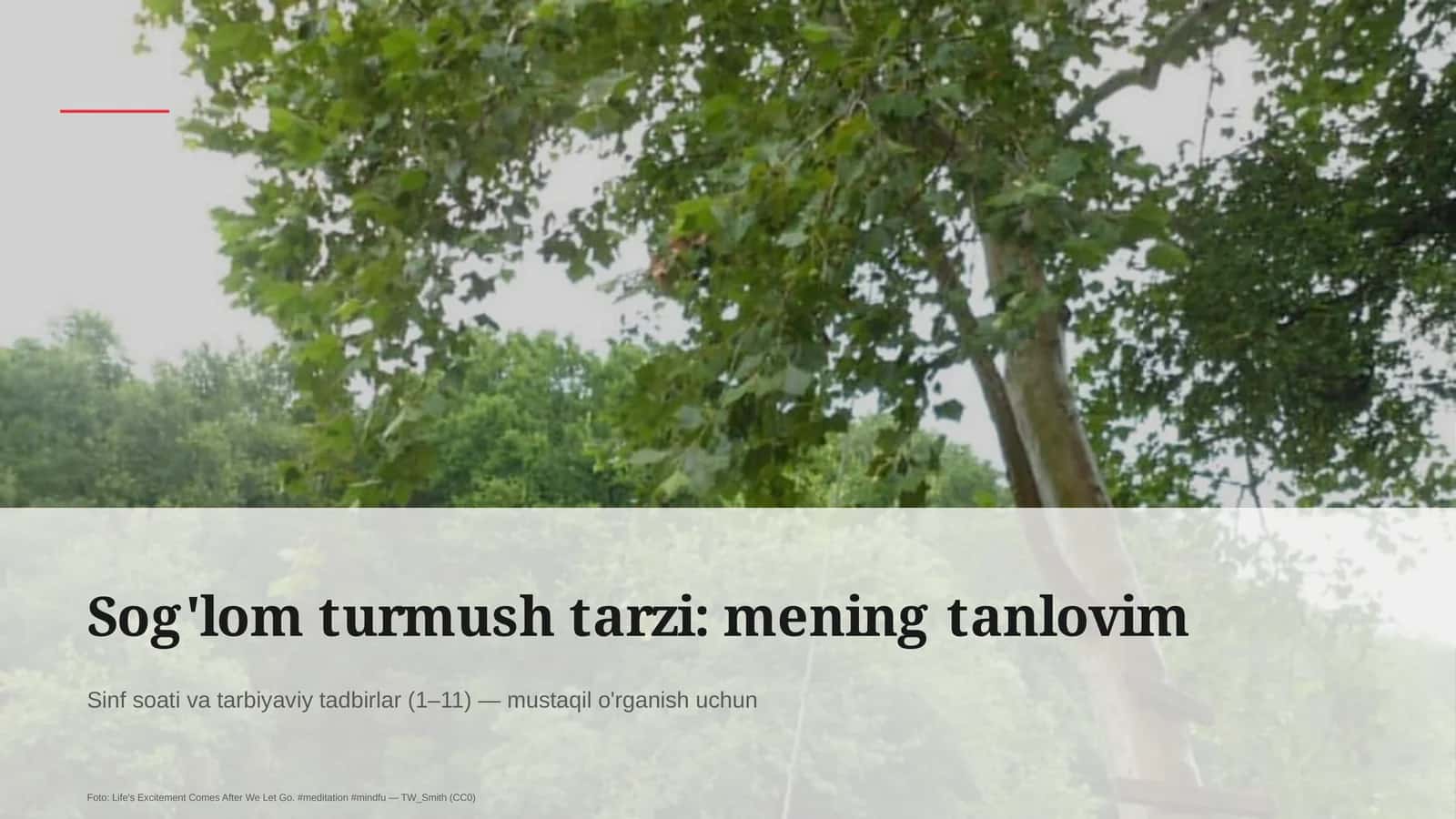 Sog'lom turmush tarzi: mening tanlovim