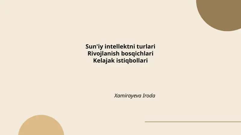 Sun'iy intellektni turlari